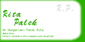 rita palek business card